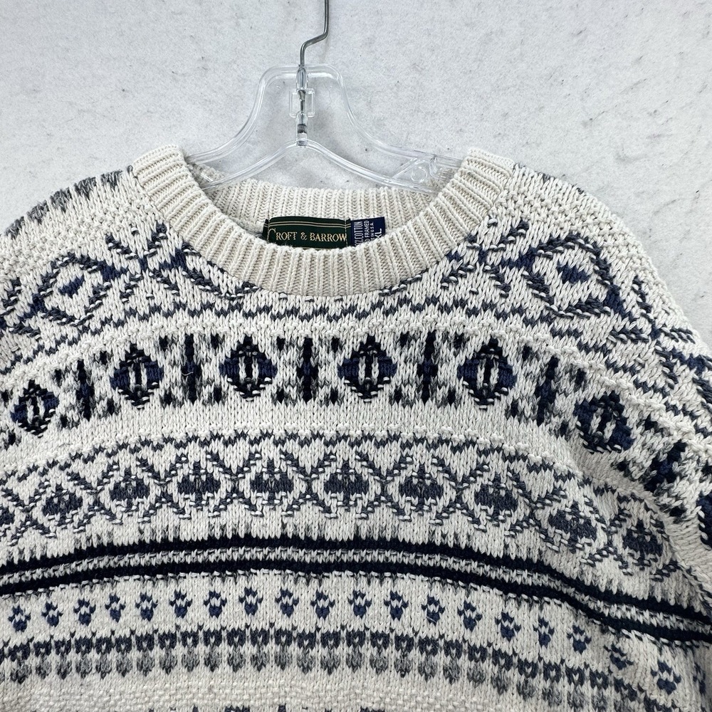 Croft & Barrow Sweater Men's XL Vintage‎ USA Made Hand Framed Cotton Fisherman - Picture 7 of 11